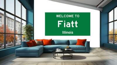 Fiatt, Illinois, USA. City limit sign on transparent background.  Wall mural