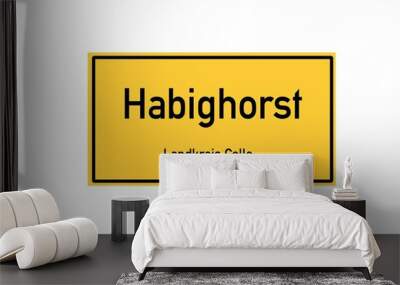 Isolated German city limit sign of Habighorst located in Niedersachsen Wall mural