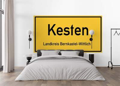 Isolated German city limit sign of Kesten located in Rheinland-Pfalz Wall mural