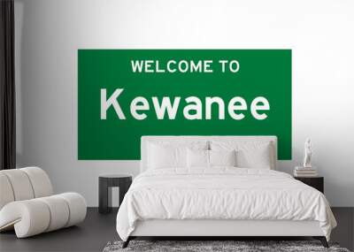 Kewanee, Illinois, USA. City limit sign on transparent background.  Wall mural