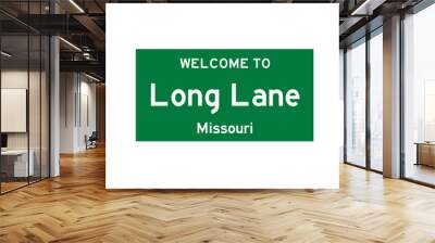 Long Lane, Missouri, USA. City limit sign on transparent background.  Wall mural