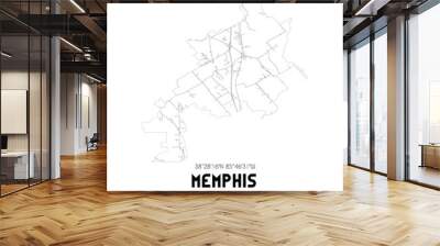 Memphis Indiana. US street map with black and white lines. Wall mural