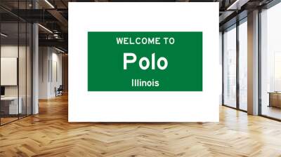 Polo, Illinois, USA. City limit sign on transparent background.  Wall mural