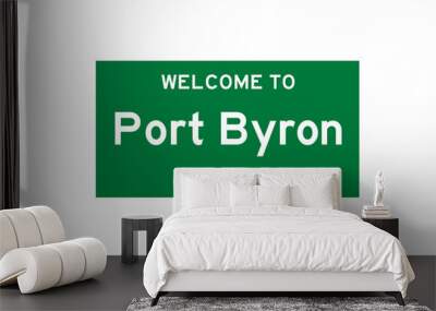 Port Byron, Illinois, USA. City limit sign on transparent background.  Wall mural