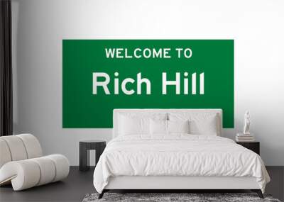 Rich Hill, Missouri, USA. City limit sign on transparent background.  Wall mural