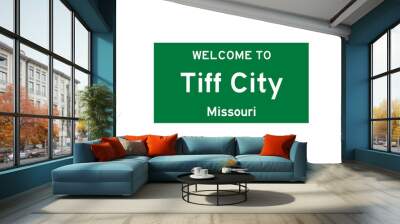 Tiff City, Missouri, USA. City limit sign on transparent background.  Wall mural