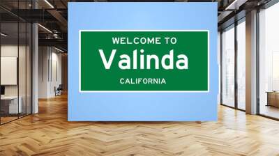 Valinda, California city limit sign. Town sign from the USA. Wall mural