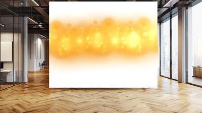 Abstract light blur and bokeh effect background. PNG defocused sun shine or sparkling lights and glittering glow for festival or yellow celebration background Wall mural