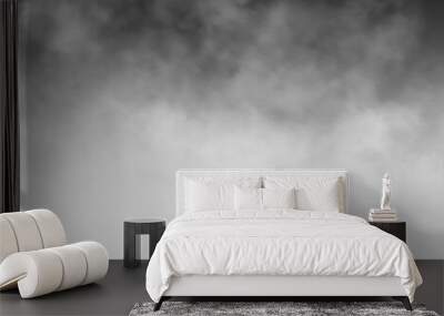 Black gradient transparent fog smoke cloud Wall mural