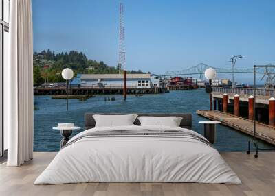 Astoria Oregon port view and the Megler bridge. Wall mural