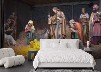 The Nativity scene. Wall mural