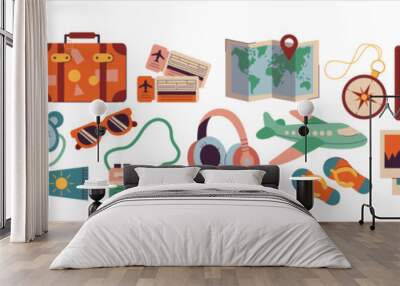 Set of traveling essentials vector illustration Wall mural