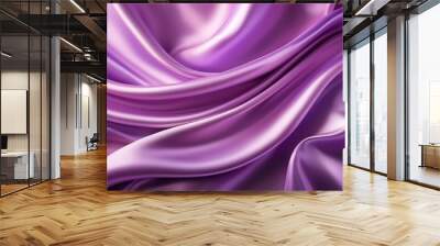 Beautiful Purple Pink Silk Satin Background Soft Folds Shiny Fabric Luxury Background Wall mural