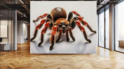 Spider on white background Wall mural