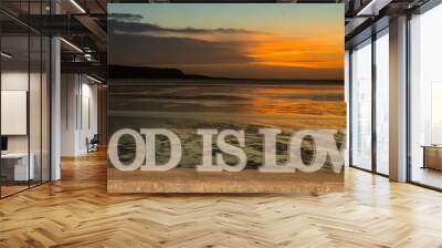 God Is Love Sunset River Wall mural