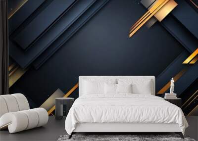 Abstract Geometric Black and Gold Background Wall mural