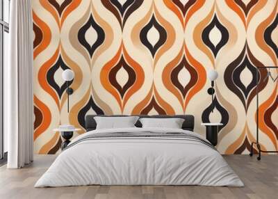 Vintage 1970s Abstract Geometric Pattern Wall mural