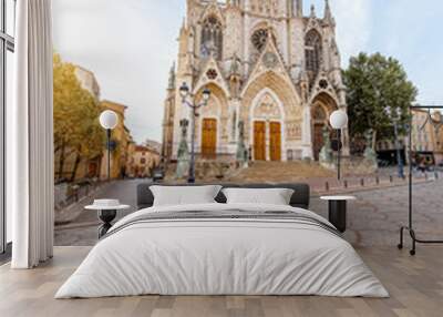 Morning view on the saint Epvre cathedral in Nancy city, France Wall mural