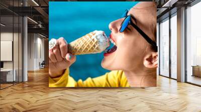 Woman with ice cream Wall mural