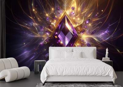 amethyst and gold abstract Wall mural