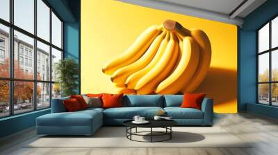 banana on a yellow background Wall mural