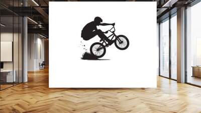 BMX bike player vector illustration for icon, symbol or logo. BMX bike player template logo. BMX player silhouette. bmx bike Wall mural