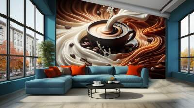 chocolate on a white background Wall mural