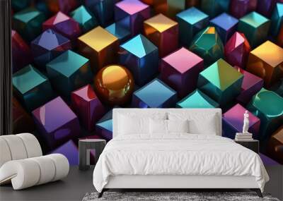 holo 3d shape bastract background Wall mural