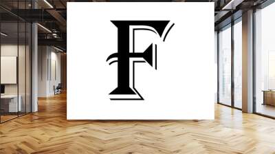 Letter F logo icon design template elements Wall mural