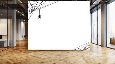 spider web black transparent background for halloween Wall mural