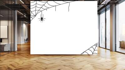 Spider web black with transparent background Wall mural