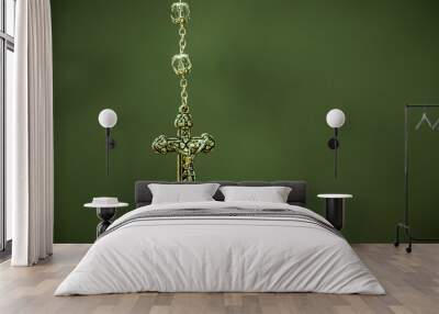 detail of a crucifix, christian symbol, , with copyspace, religious theme background Wall mural