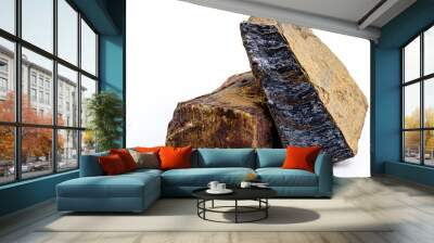 tiger's eye stone, natural, without cut, ornamental and esoteric ore, a silicified crocidolite of vibrant colors Wall mural