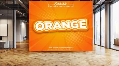 Orange bold 3d editable text effect design Wall mural