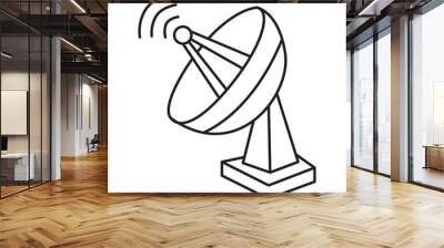 satellite dish doodle icon transparent background Wall mural