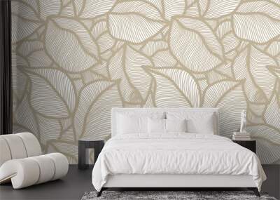 seamless abstract gray leaf background suitable for summer fabric patterns Wall mural