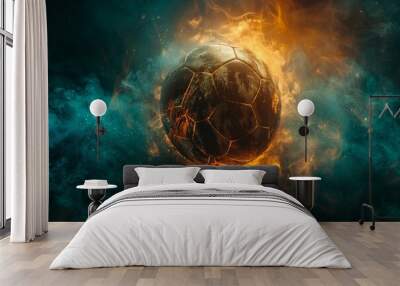 Football Fever Background with Fans and Game Action Wall mural