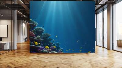 coral reef with fish Wall mural