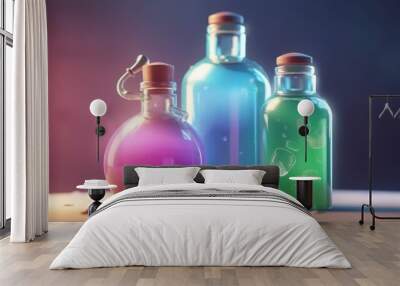 3D illustration of potion on pastel blurred background Wall mural