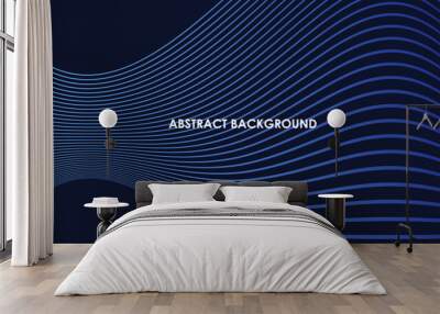 Abstract background with flowing lines wave. Vector illustration. Wall mural