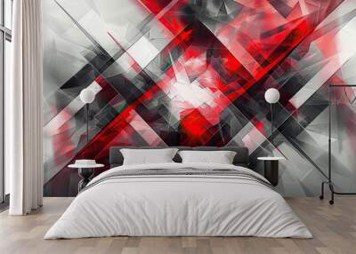 Abstract cover black, white , red background, vector banner with grunge effect Wall mural