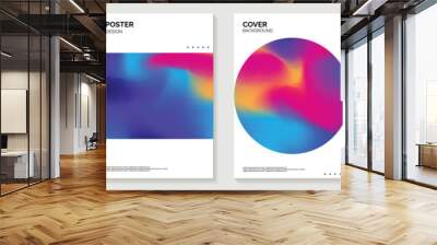 Abstract fluid gradient background vector. Minimalist style cover template with shapes, colorful and vibrant color. Modern wallpaper design perfect for social media, idol poster, photo frame. Wall mural