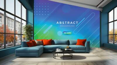 Abstract futuristic technology blurred summer blue liquid neon light colours background dynamic geometric shape website landing page or banner template modern style vector illustration. login form	
 Wall mural