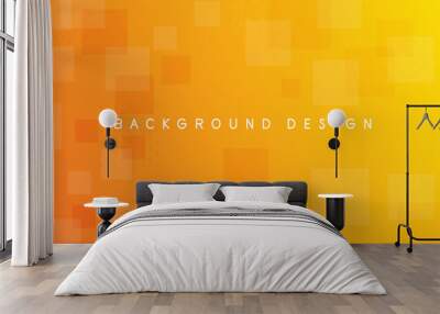 Minimal orange and yellow gradient background with square elements design concept for your business concept Wall mural