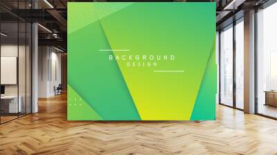 Modern green gradient background with texture striped design Wall mural