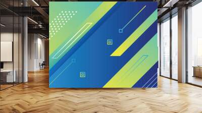 Wide horizontal abstract web banner design template background with blue, green, red, orange gradients color on black bg. Suitable for web ads. Vector illustration with Space to add pictures. Wall mural