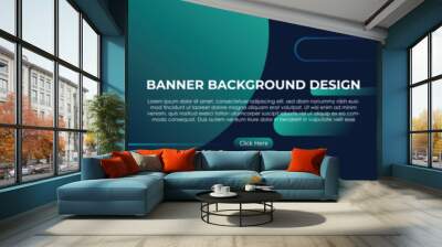 Wide horizontal abstract web banner design template background with blue, green, red, orange gradients color on black bg. Suitable for web ads. Vector illustration with Space to add pictures. Wall mural