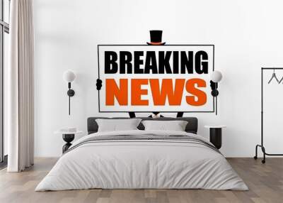 BREAKING NEWS creative banner,minimalistic flat vector illustration,,plain background generated by AI Wall mural