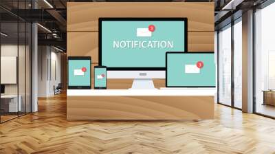 notification system mail email box multi platform computer notebook tab phone smarthone Wall mural