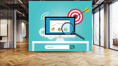 seo search engine optimization target business chart graph Wall mural